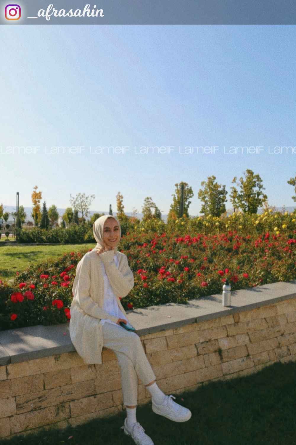 Modalamelif Düz Renk Fitilli Hırka Krem