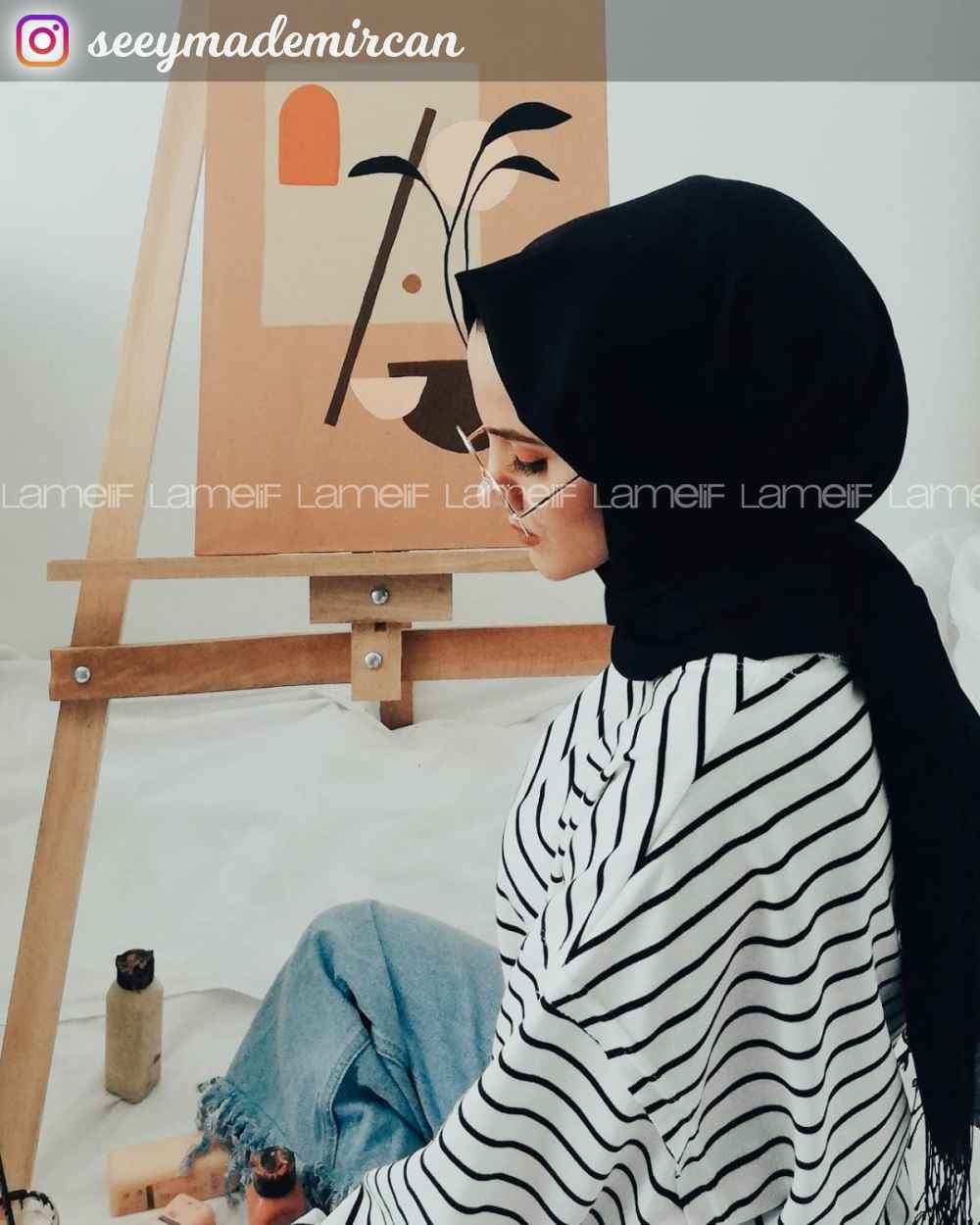 Modalamelif Çizgili Bertie Sweat Beyaz