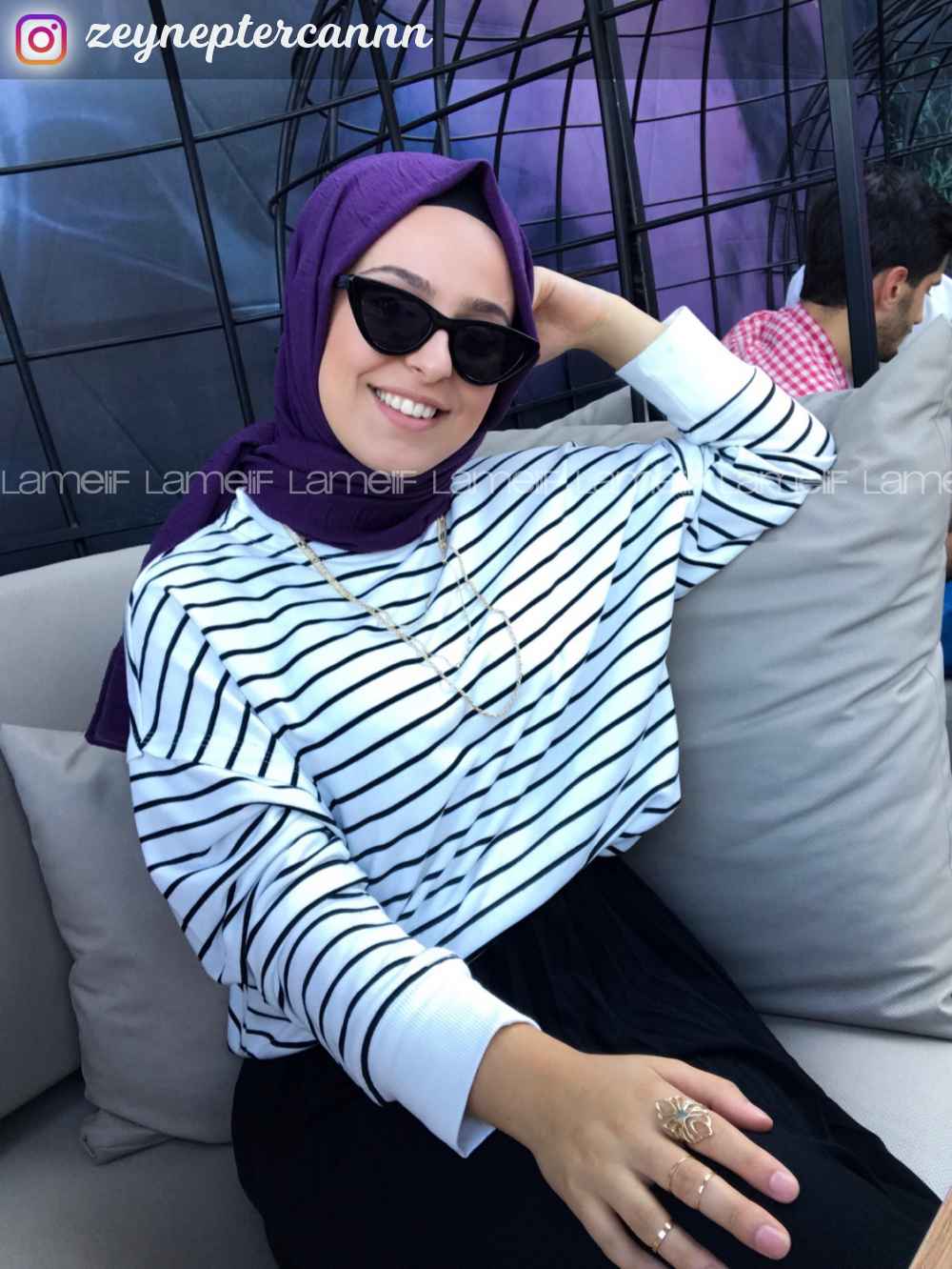 Modalamelif Çizgili Bertie Sweat Beyaz