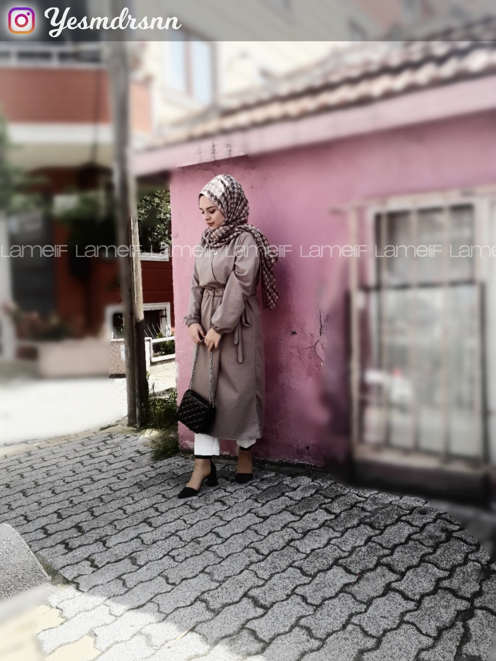 Modalamelif Yan Belden Bağlamalı Trenç Siyah