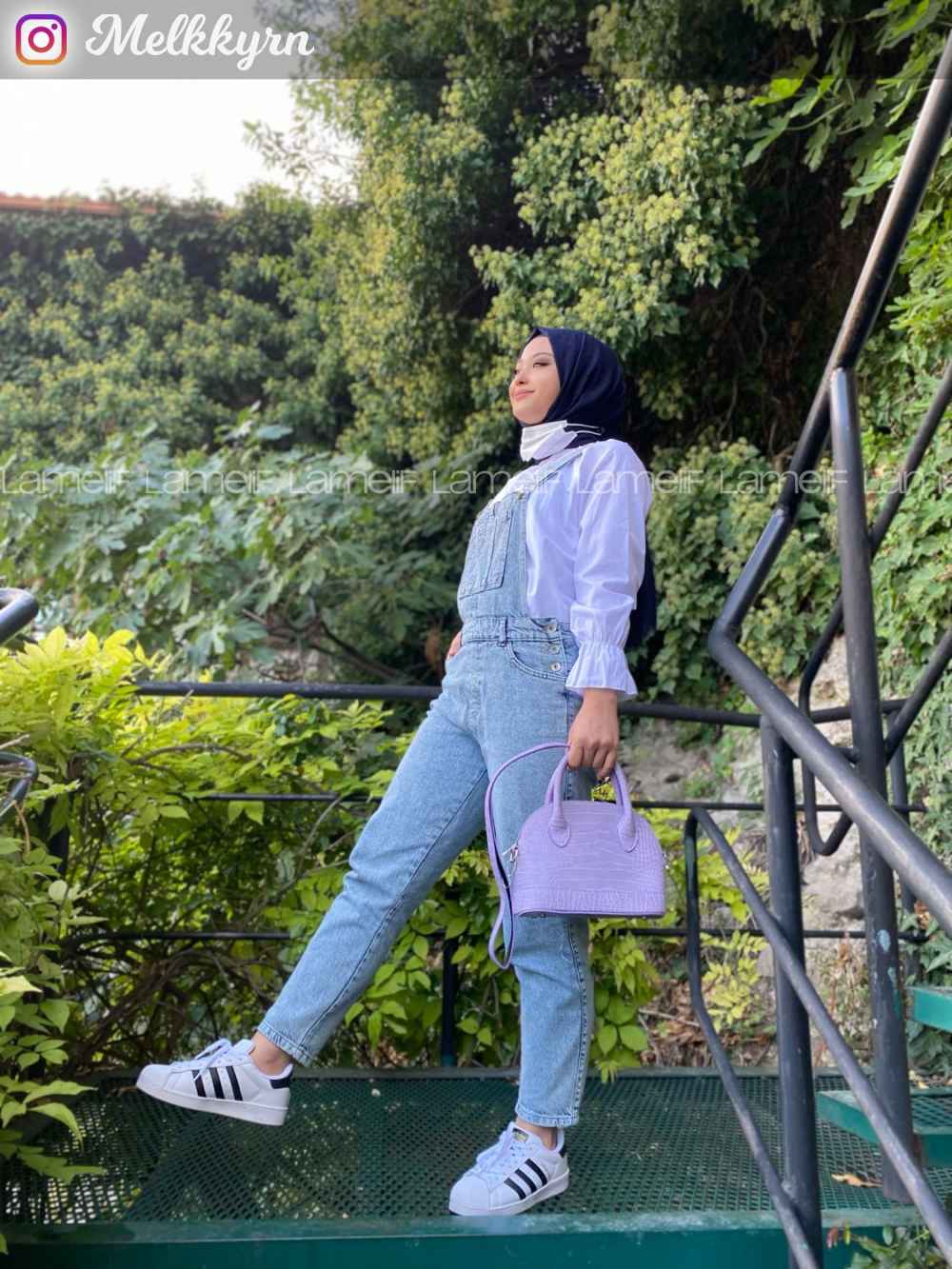 Ice Blue Pool Neck Linen Unprinted Overalls