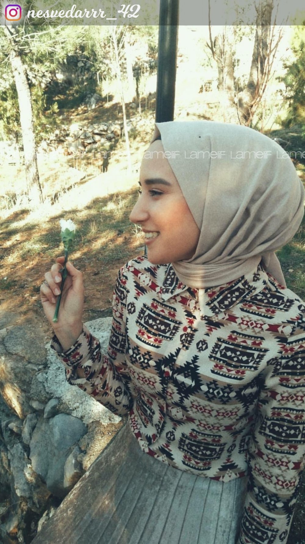 Modalamelif Vizonrengi Geometrik Gömlek