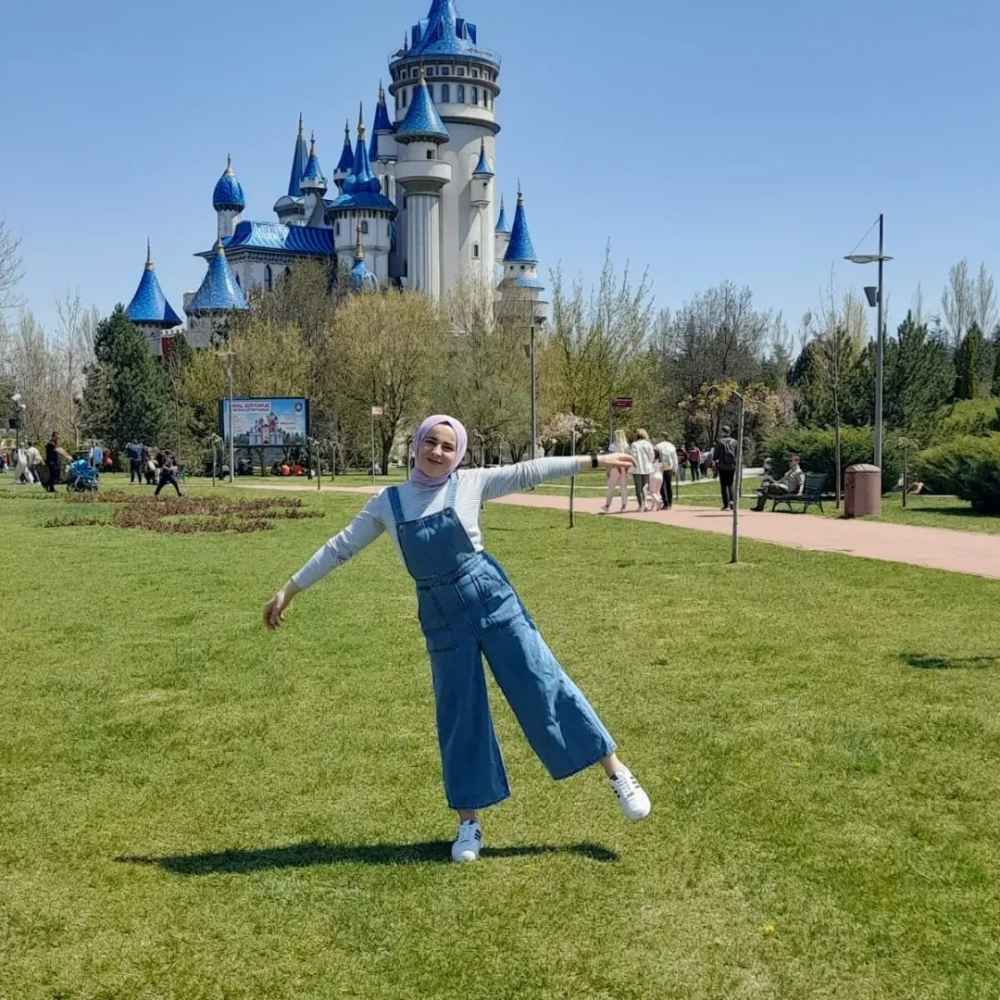 Lamelif Askılı Kot Tulum Açık Mavi