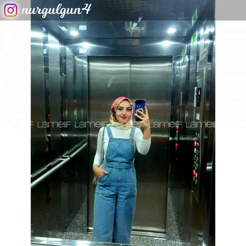 Lamelif Askılı Kot Tulum Açık Mavi