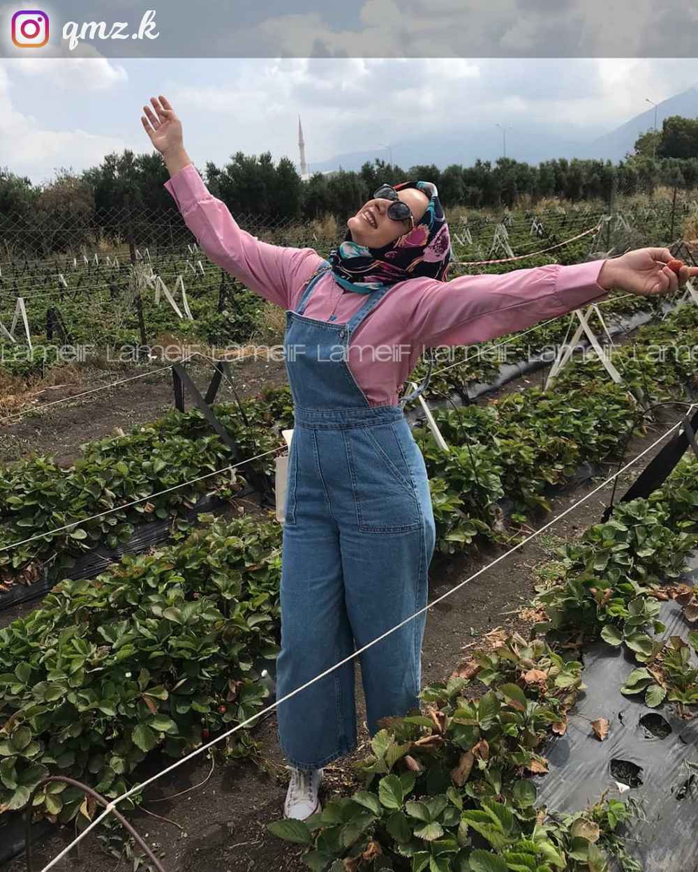 Lamelif Askılı Kot Tulum Açık Mavi