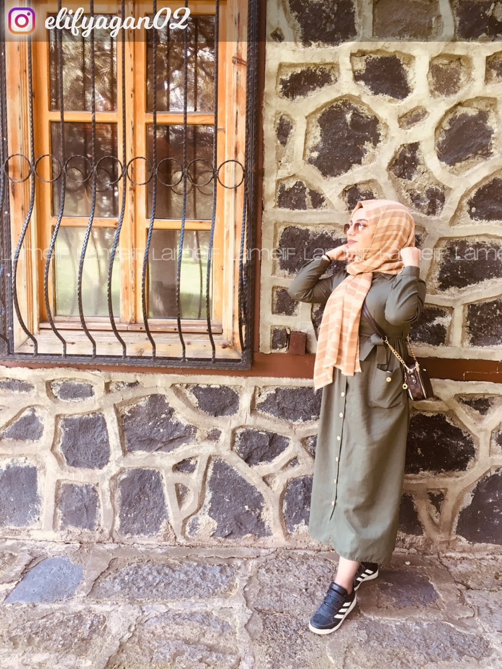 Modalamelif Keten Elbise Haki