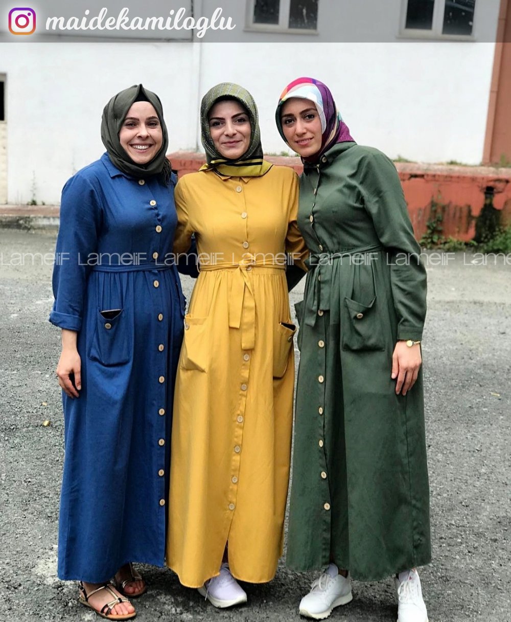 Modalamelif Keten Elbise Hardal