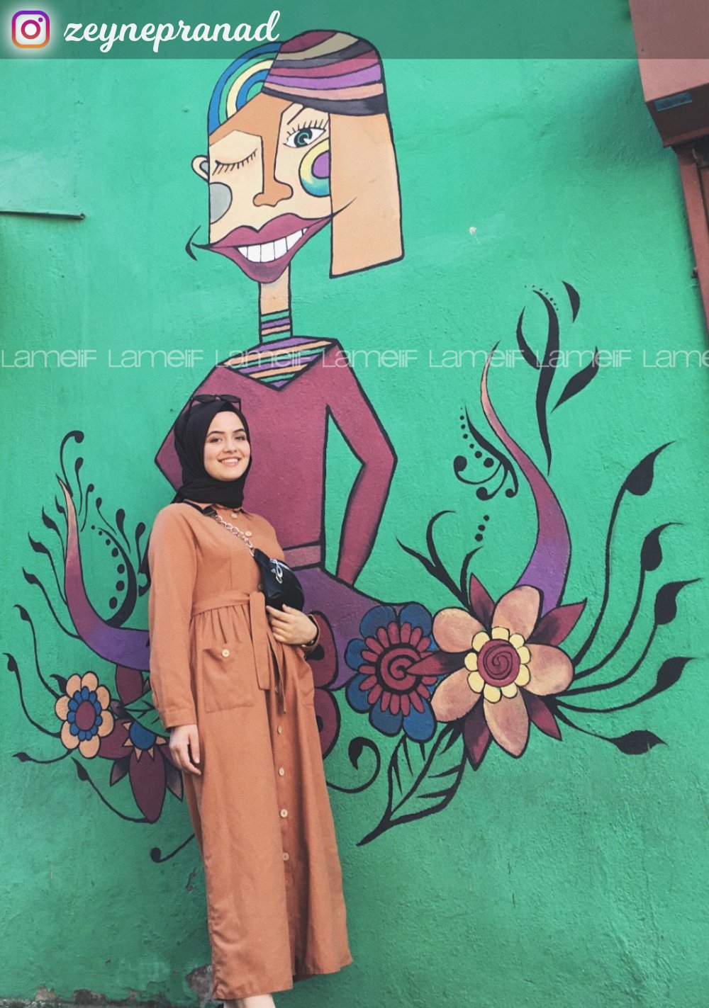 Modalamelif Keten Elbise Taba