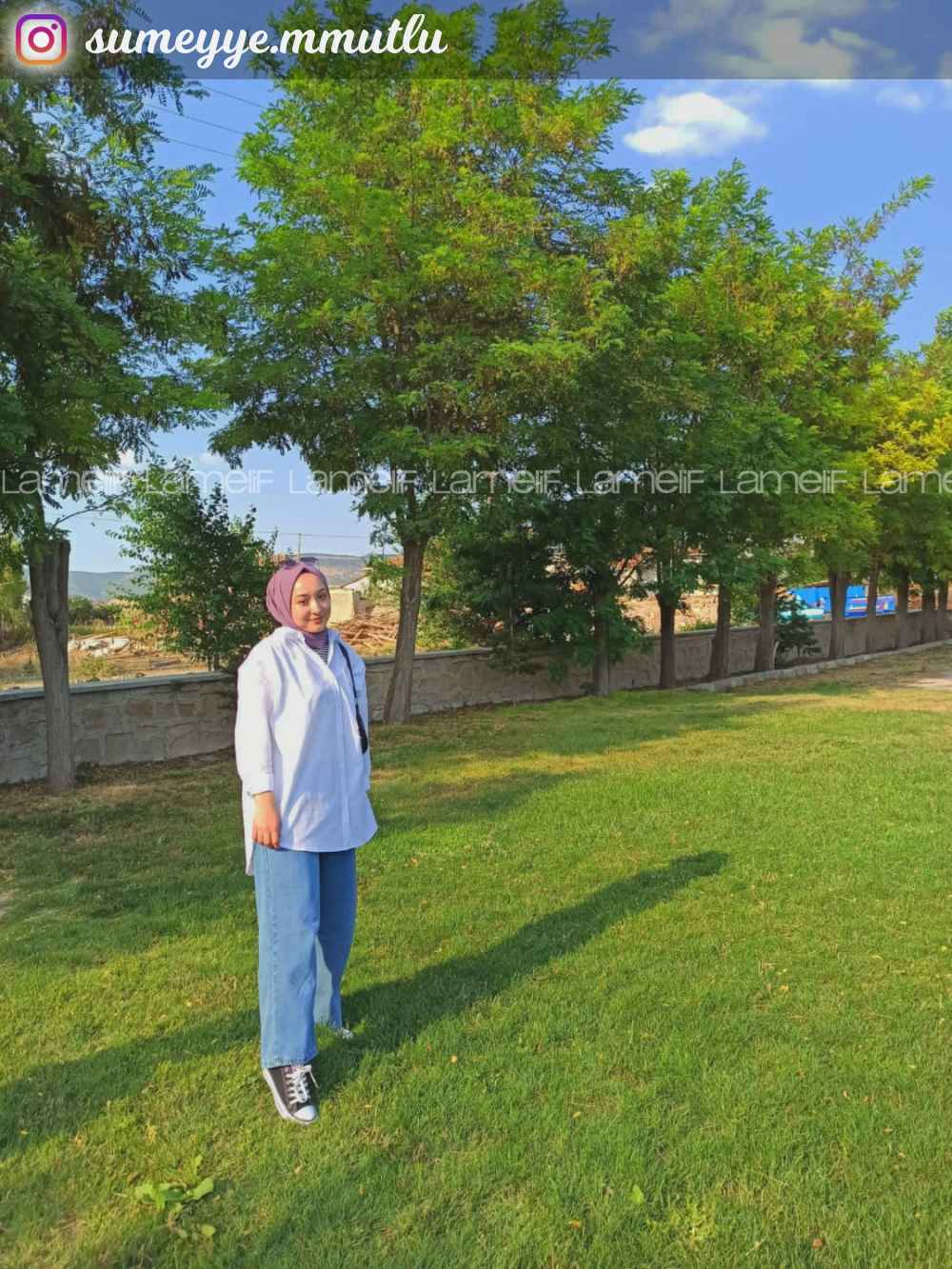 Lamelif Midi Boy Bol Paça Pantolon Açık Mavi