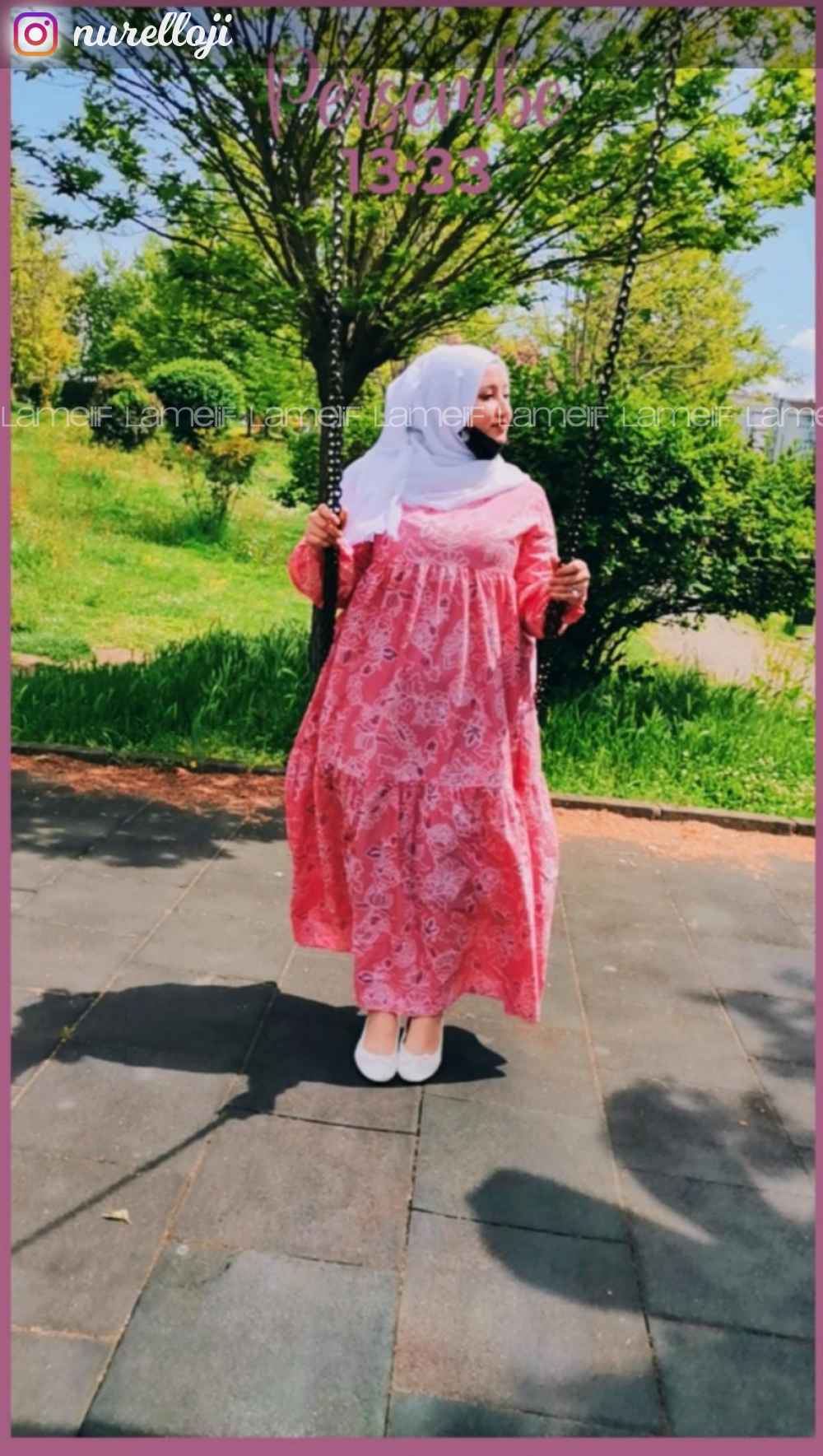 Modalamelif Kilim Desen Elbise Pudra