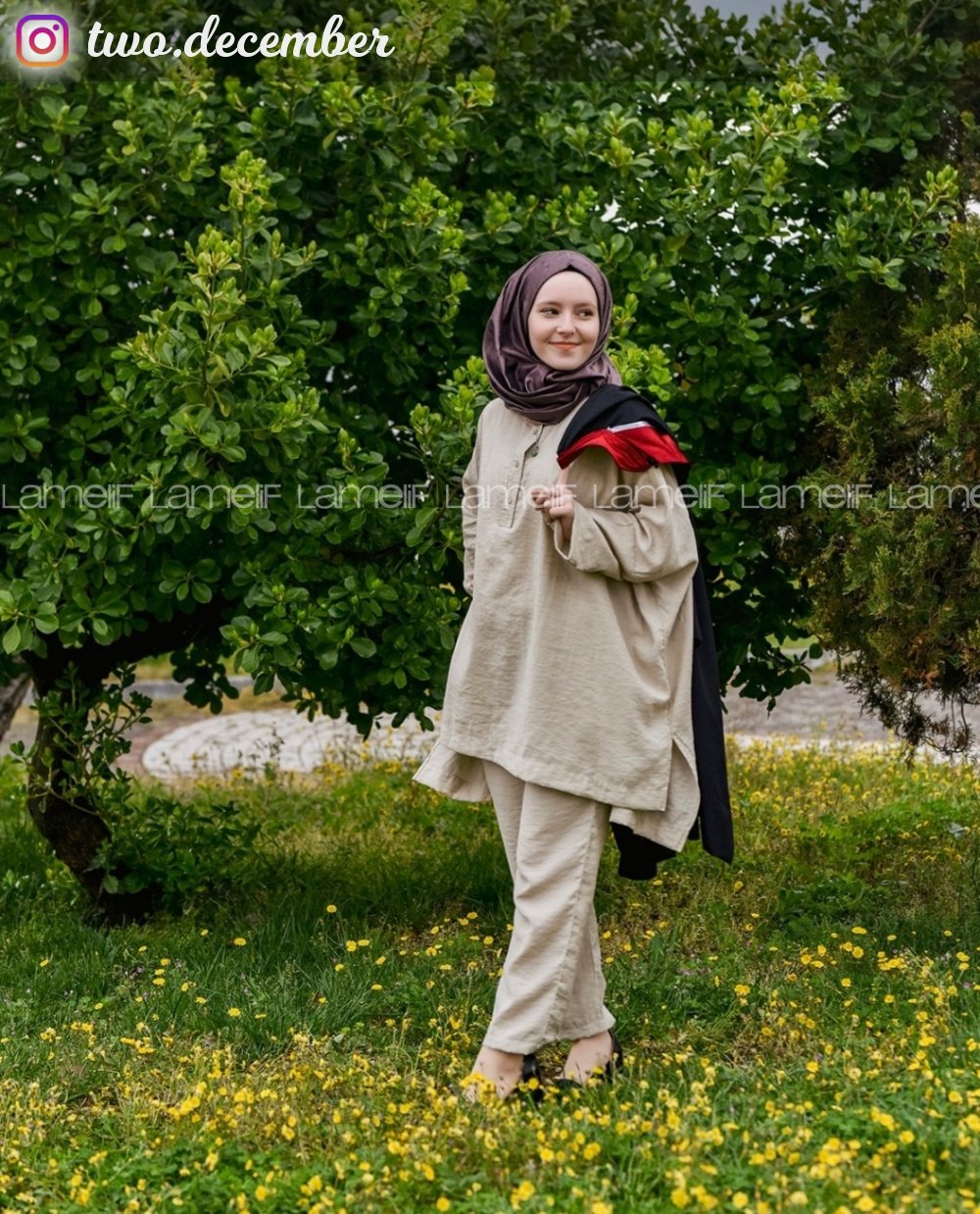 Modalamelif Bej Yazlık Keten Takım