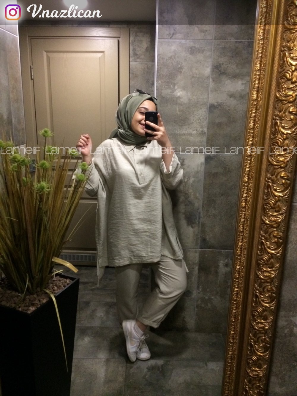 Modalamelif Bej Yazlık Keten Takım