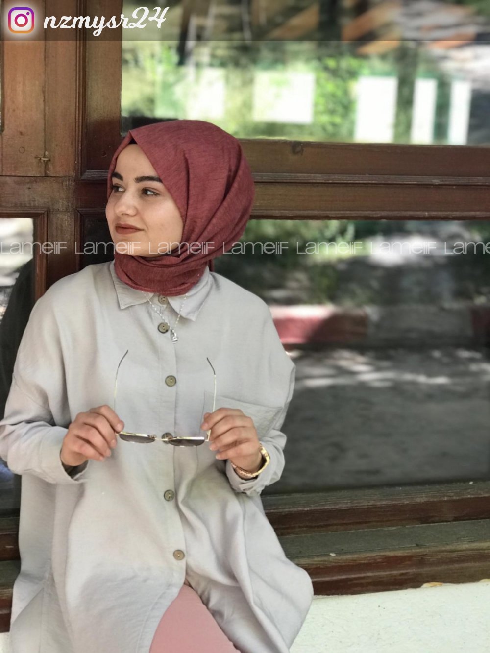 Modalamelif Bej Ham Keten Gömlek