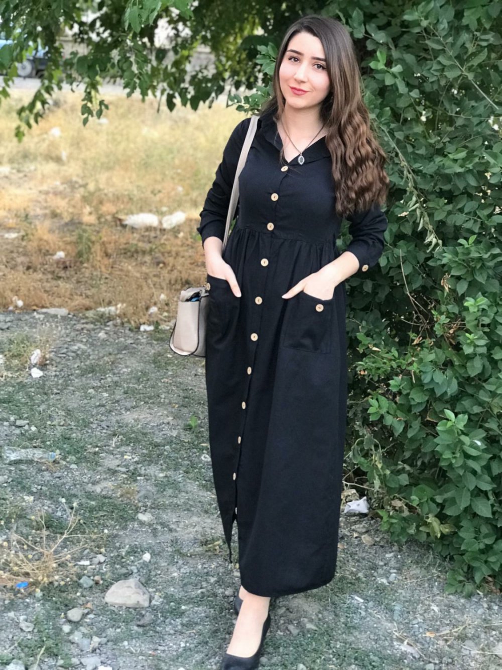 Modalamelif Keten Elbise Siyah