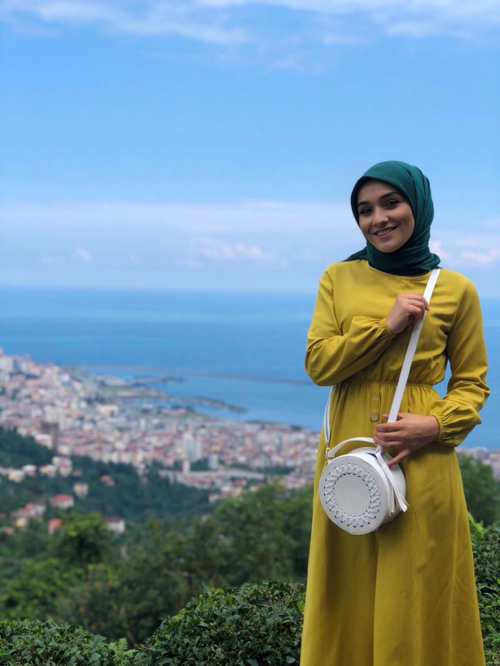 Modalamelif Bel Büzmeli Keten Elbise Lime