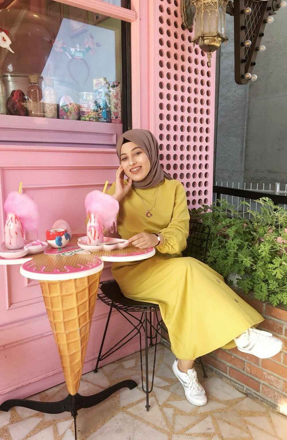 Modalamelif Bel Büzmeli Keten Elbise Lime