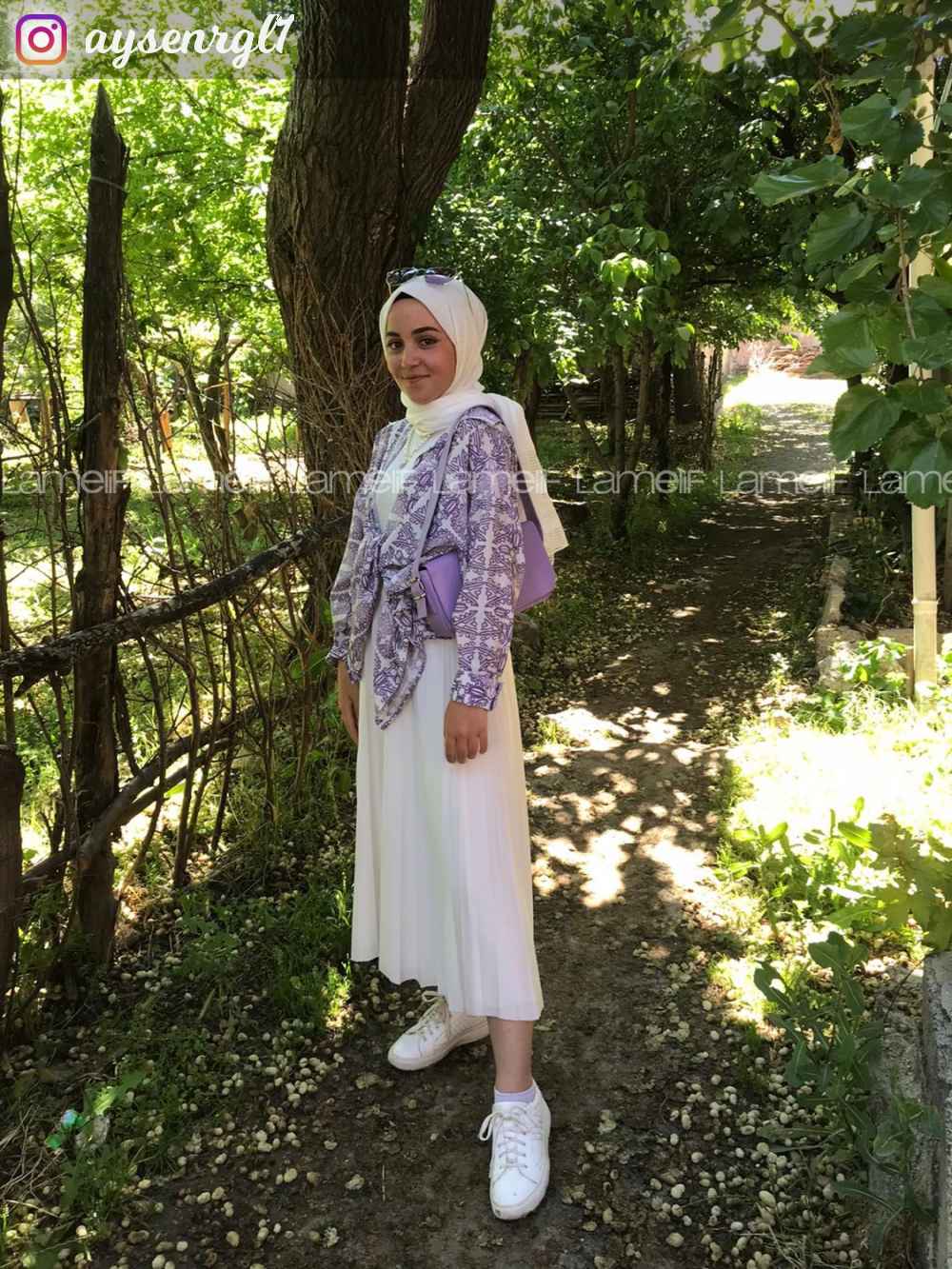 Modalamelif Soyut  Desen Dijital Baskı Gömlek Mor