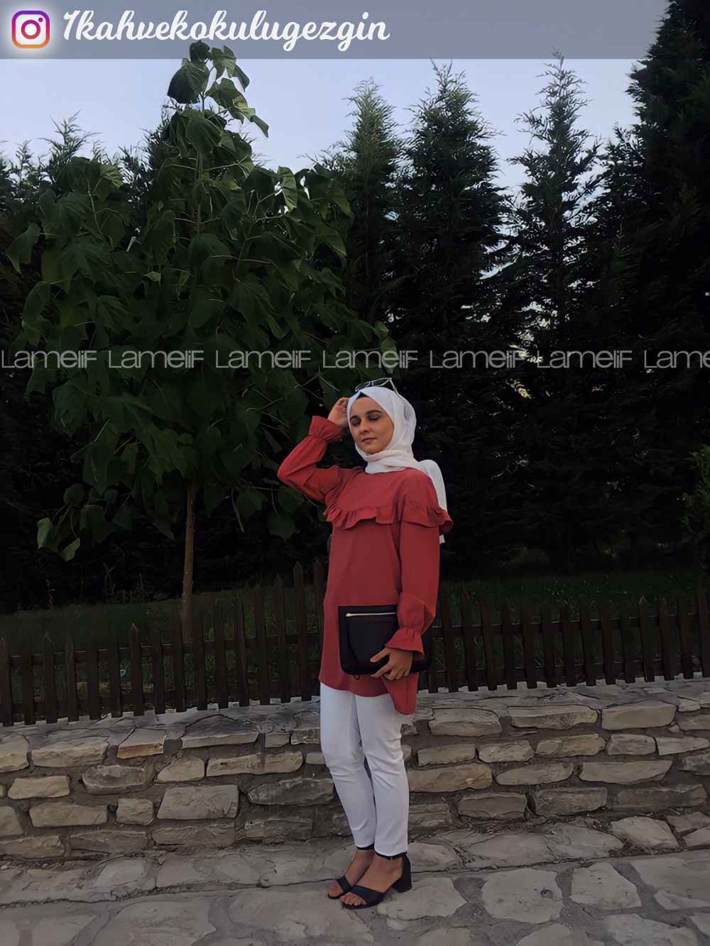 Modalamelif Kol Lastikli Fırfırlı Tunik Gül