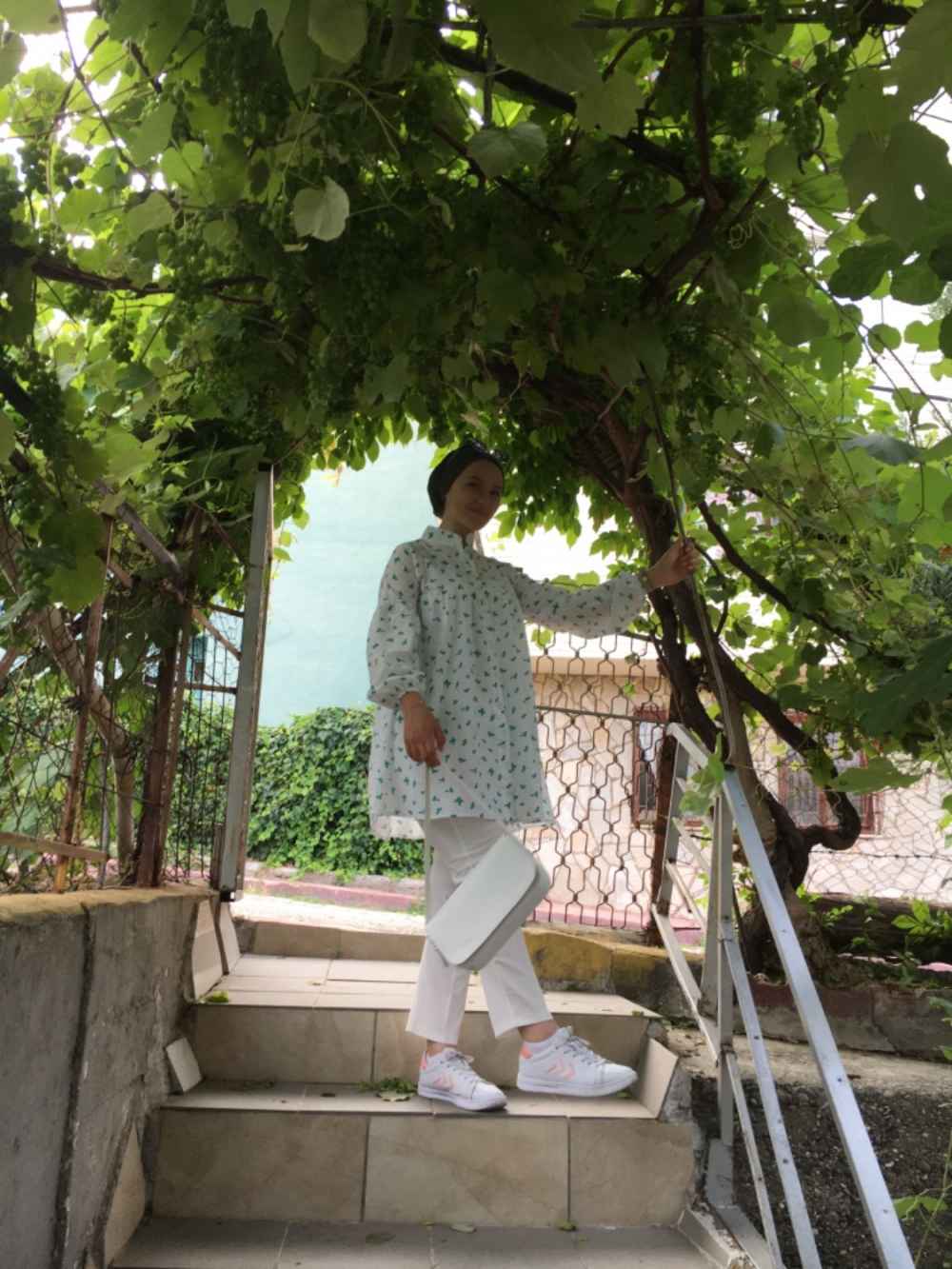 Modalamelif Hakim Yaka Desenli Tunik Yeşil