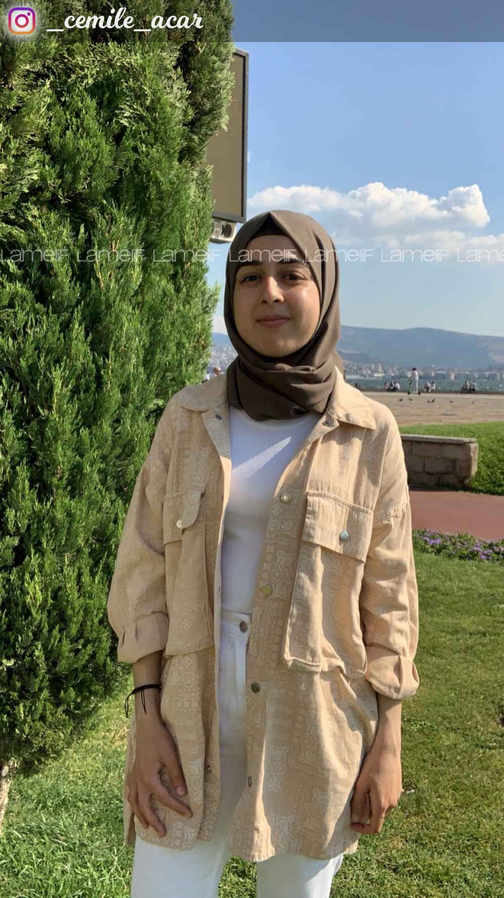 Modalamelif Bombe Cepli Desenli Ceket Sütlü Kahve