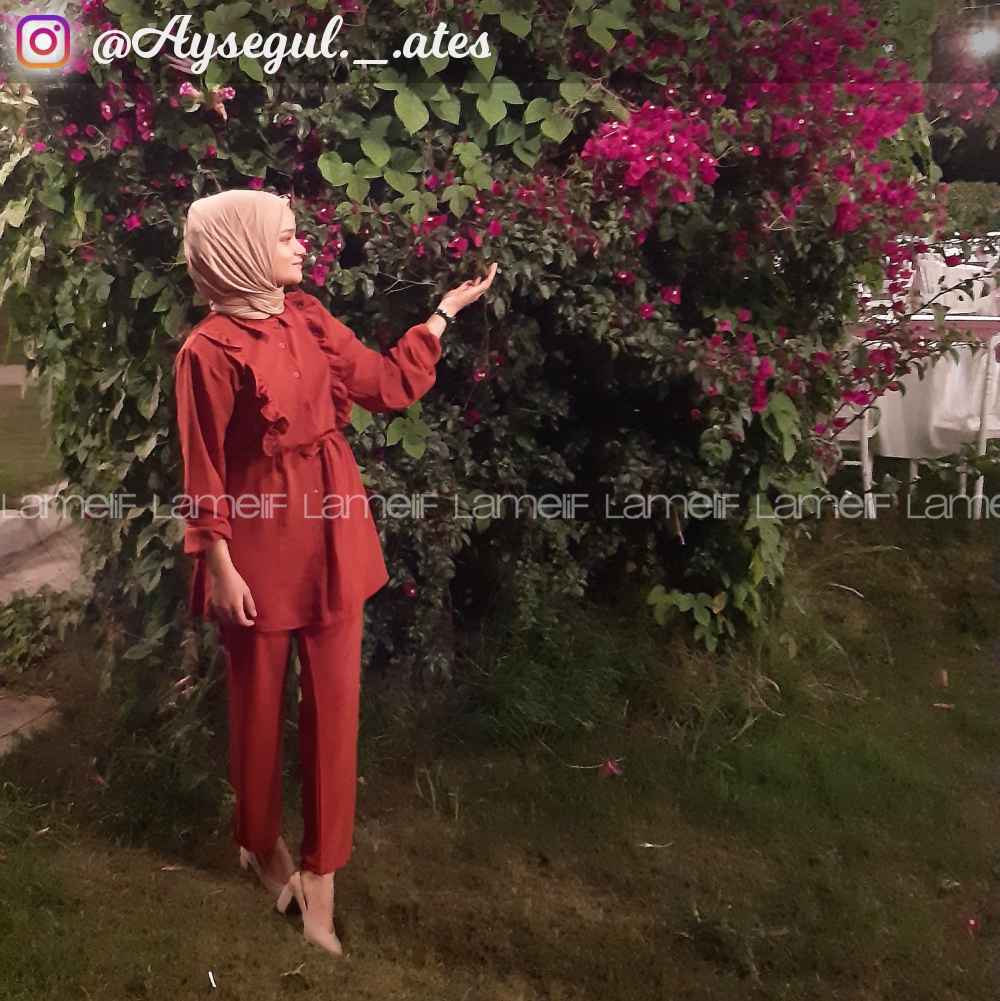 Modalamelif  Önü Fırfırlı İkili Takım Kiremit