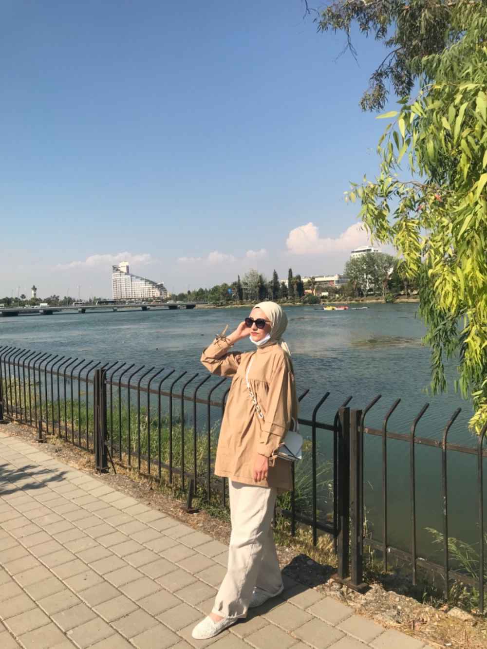 Modalamelif Kol Bağlamalı Tunik Sütlü Kahve