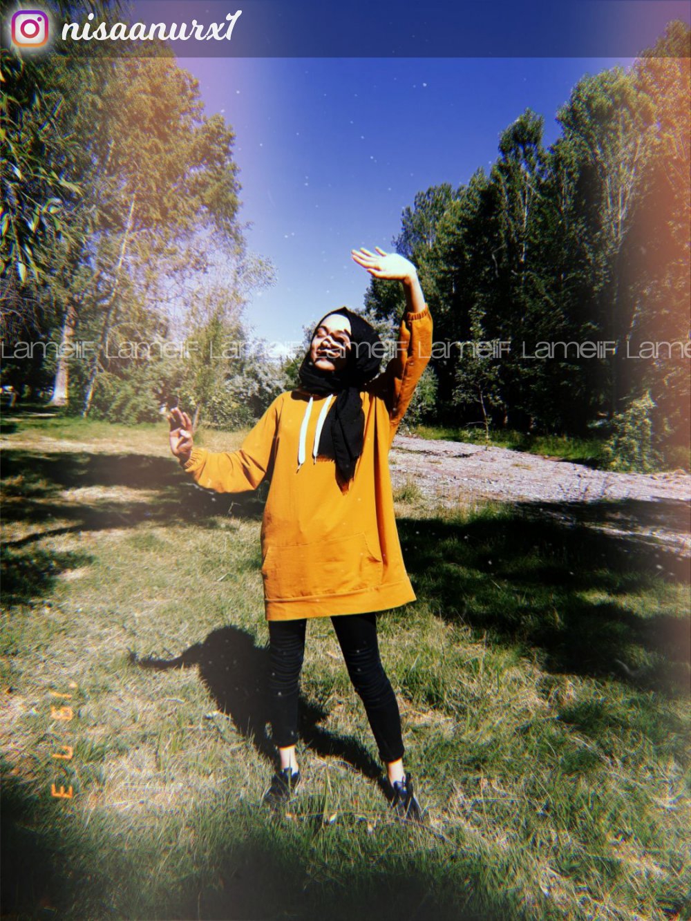 Modalamelif Salaş Kapşonlu Arka Yazılı Sweat Hardal Sarısı