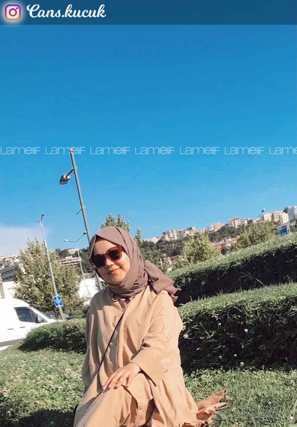 Lamelif Keten Şal Sütlü Kahve