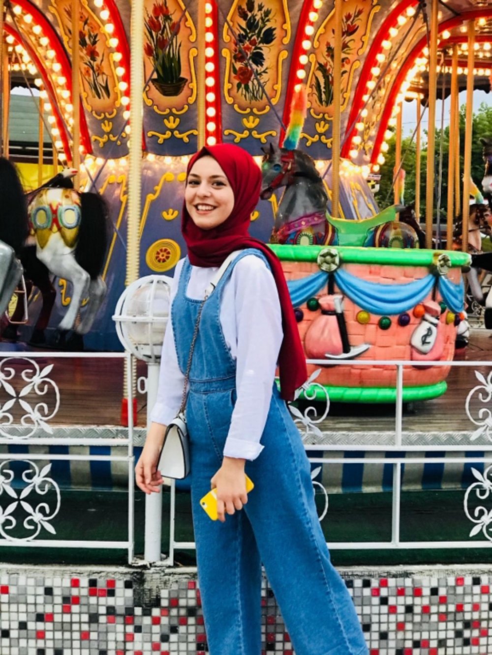 Light Blue Pool Neck Denim Unprinted Overalls