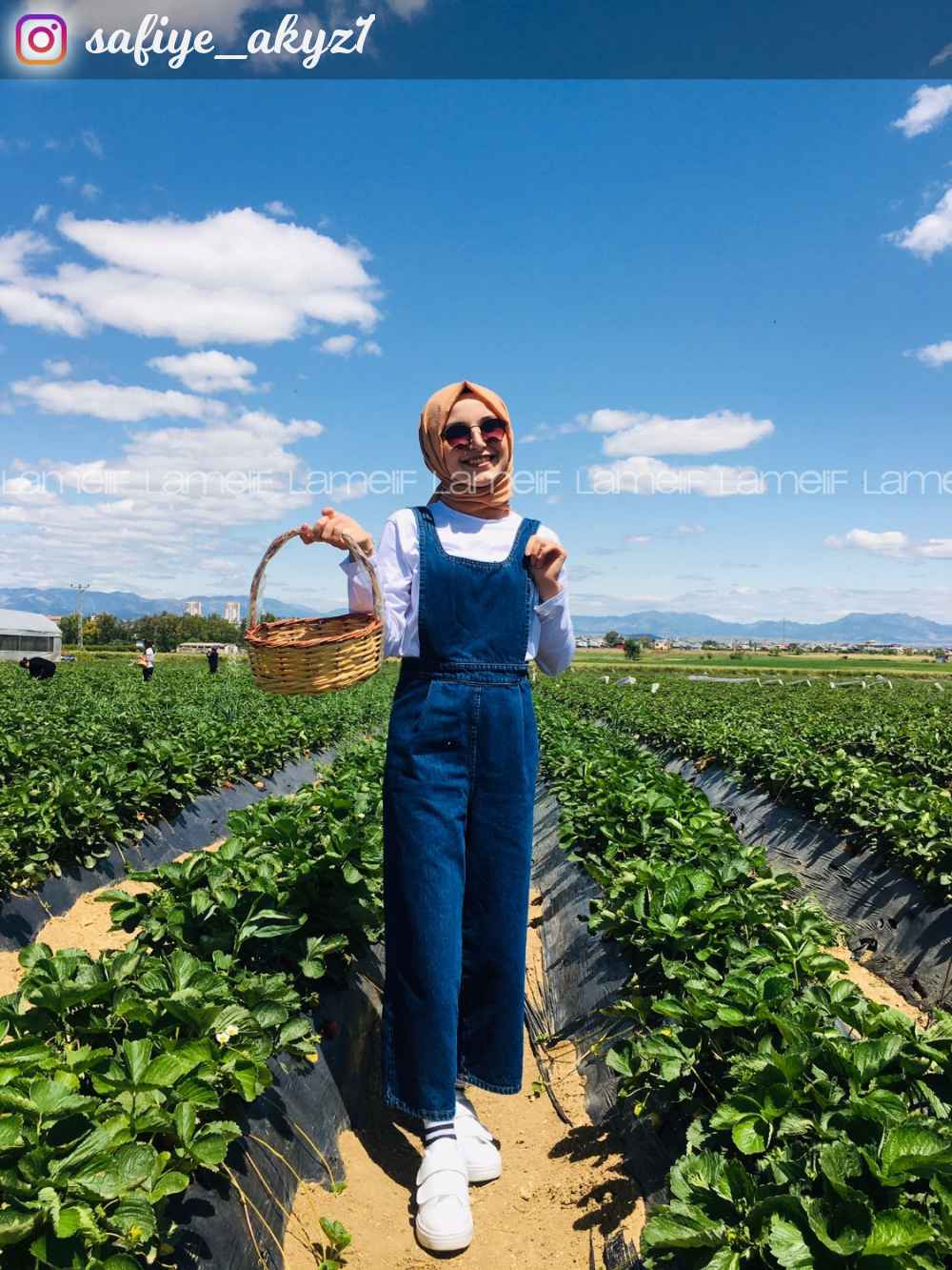 Lamelif Koyu Mavi Tesettür Model Kot Tulum
