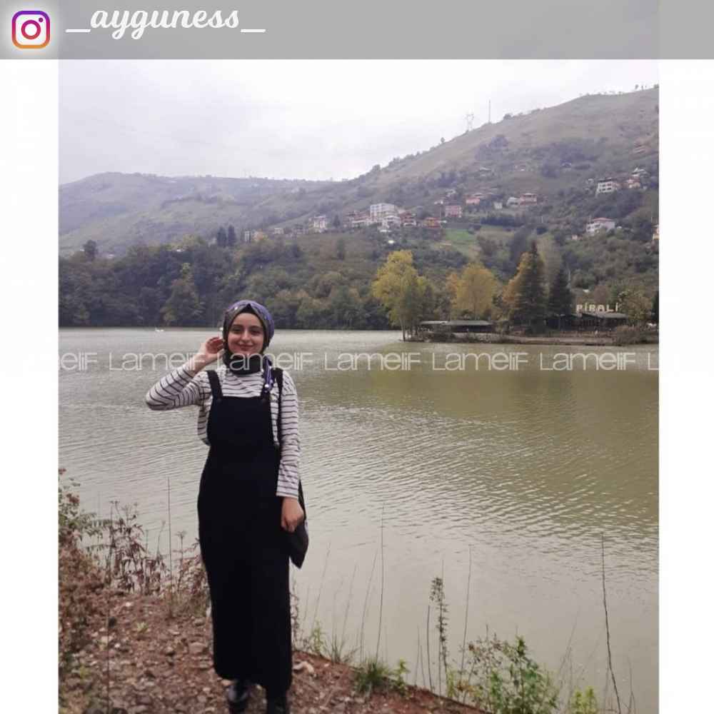 Lamelif Askılı Kot Tulum Siyah