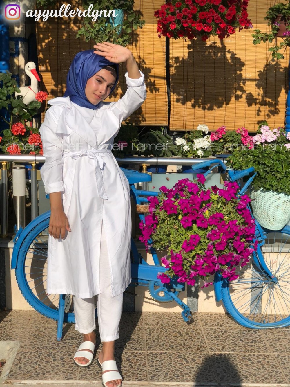 Modalamelif Beyaz Su Geçirmez Yazlık Trençkot