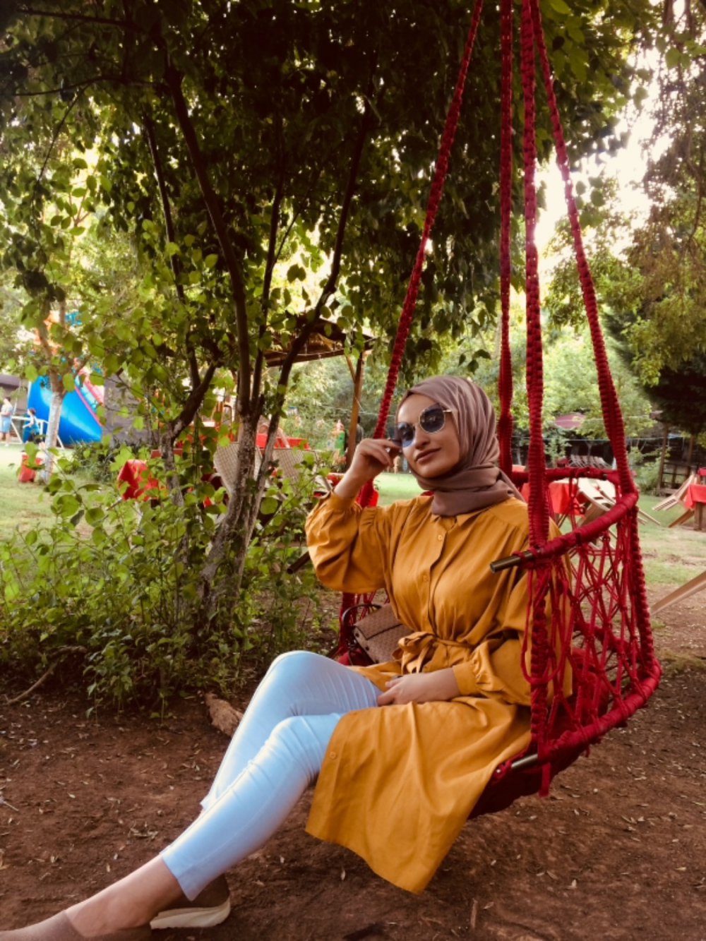 Modalamelif  Büyük Cepli Gömlek Elbise Sarı