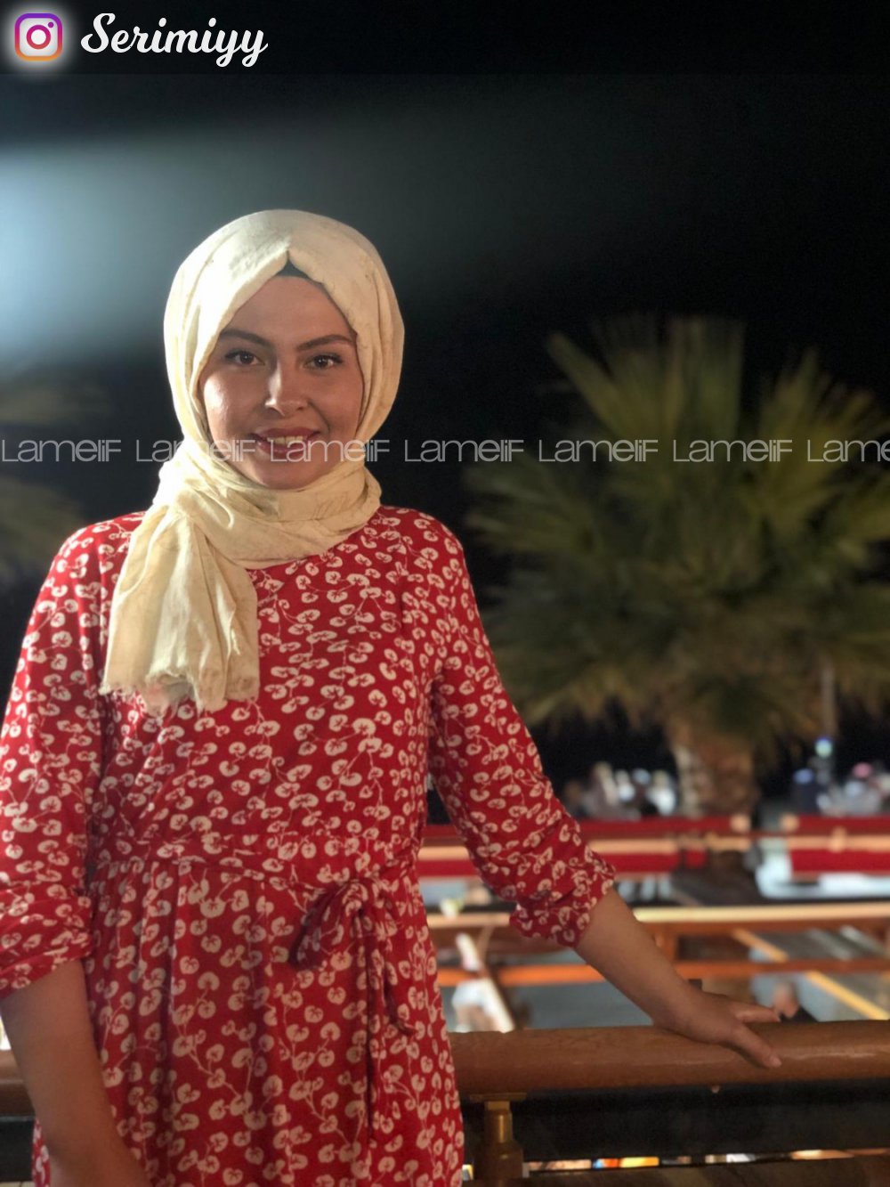 Modalamelif Orkide Desen Efil Elbise Kırmızı