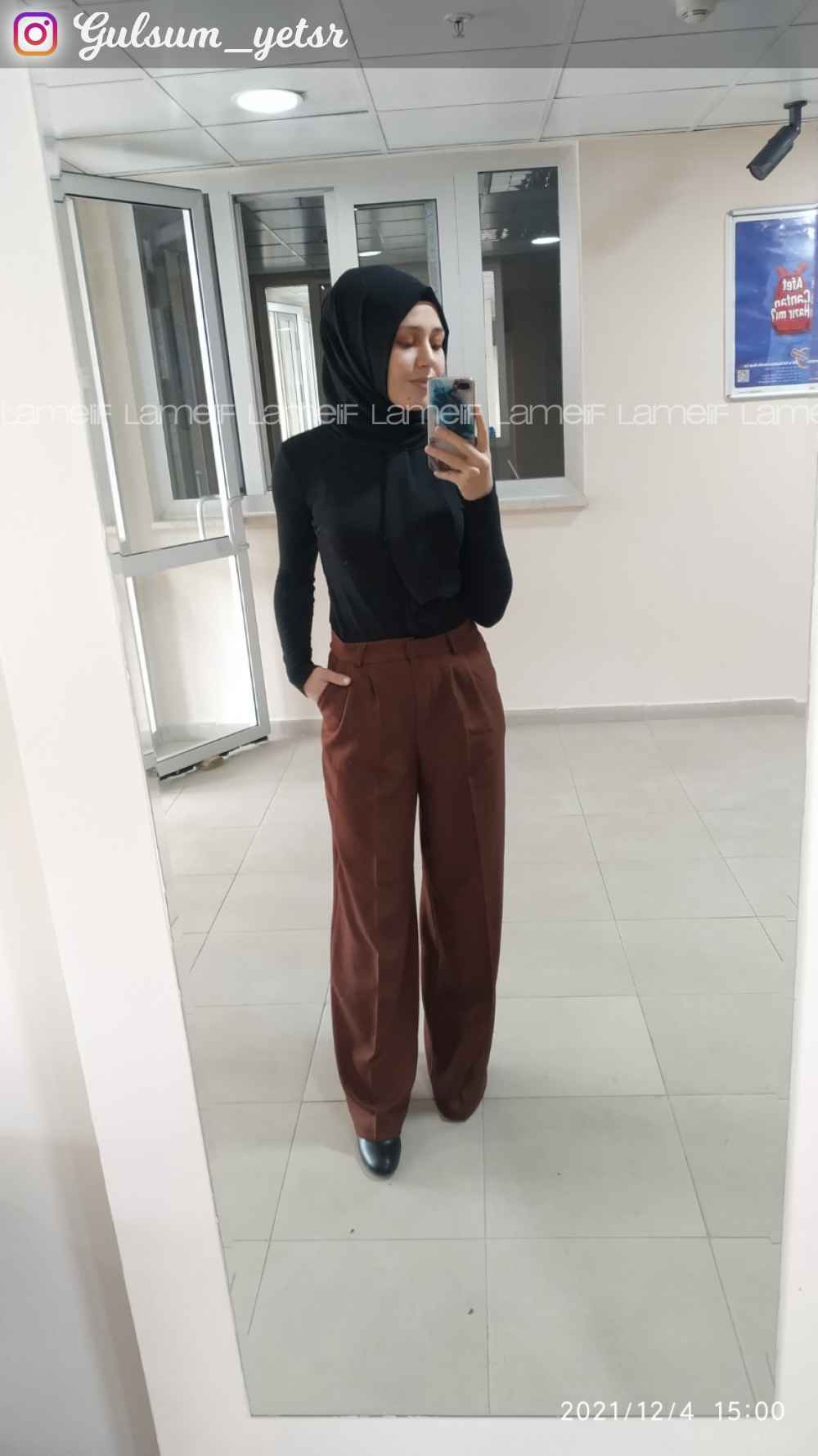 Bitter Brown Cotton Fabric High Waist Comfortable Pants