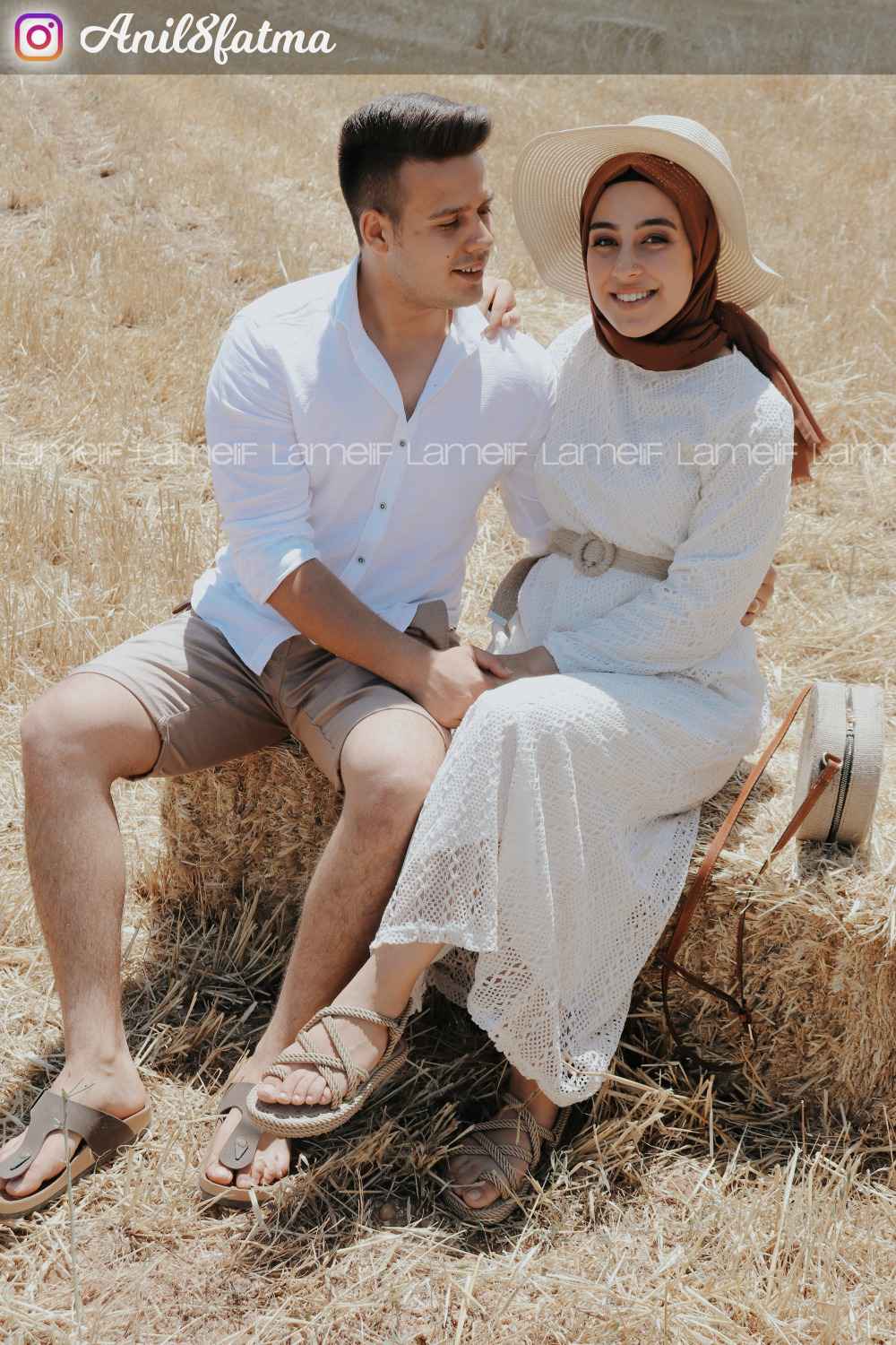 Lamelif Hasır Kemerli Astarlı Tesettür Elbise Ekru