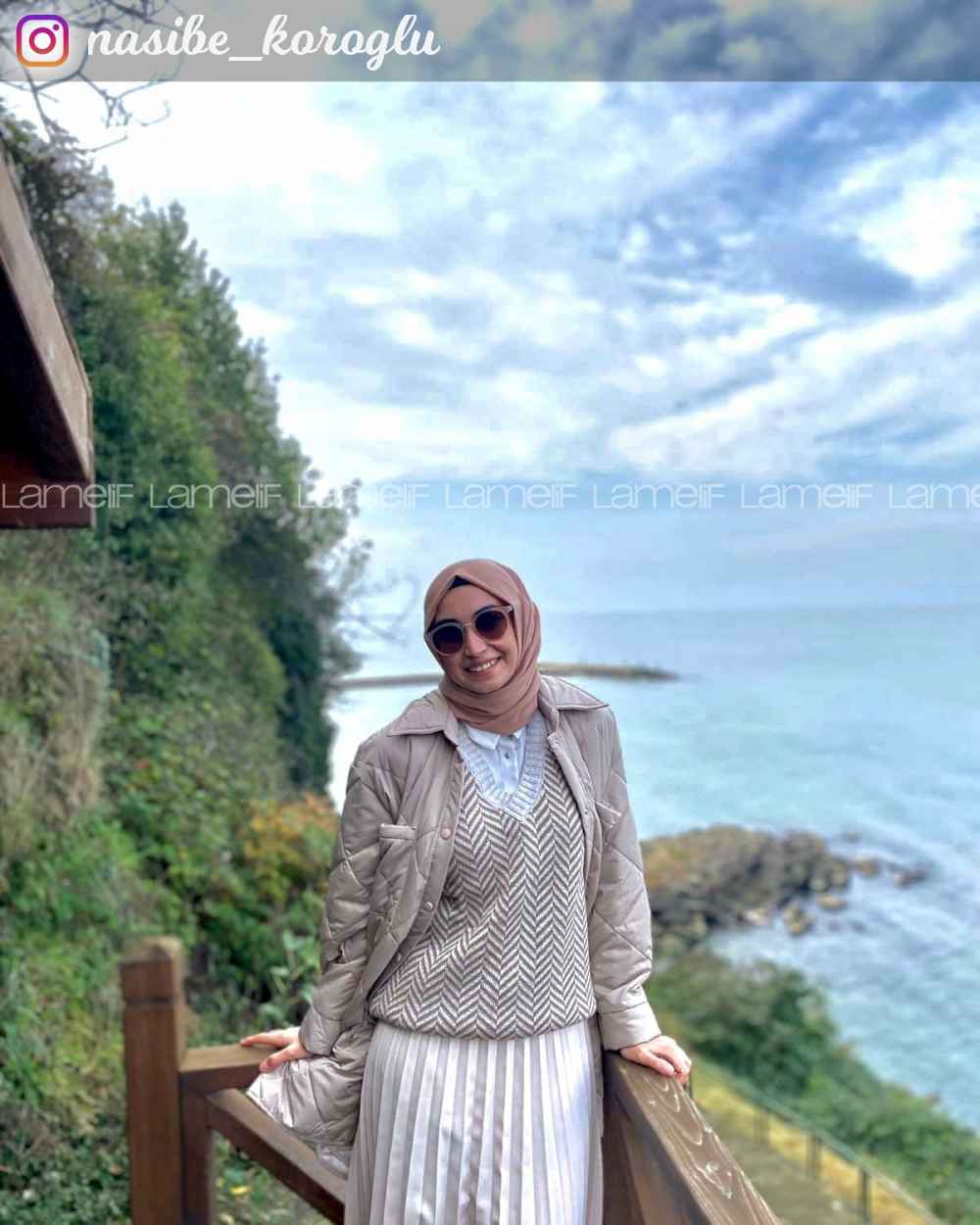 Modalamelif Önü Çıtçıt Düğmeli Çift Cepli Mont Bej