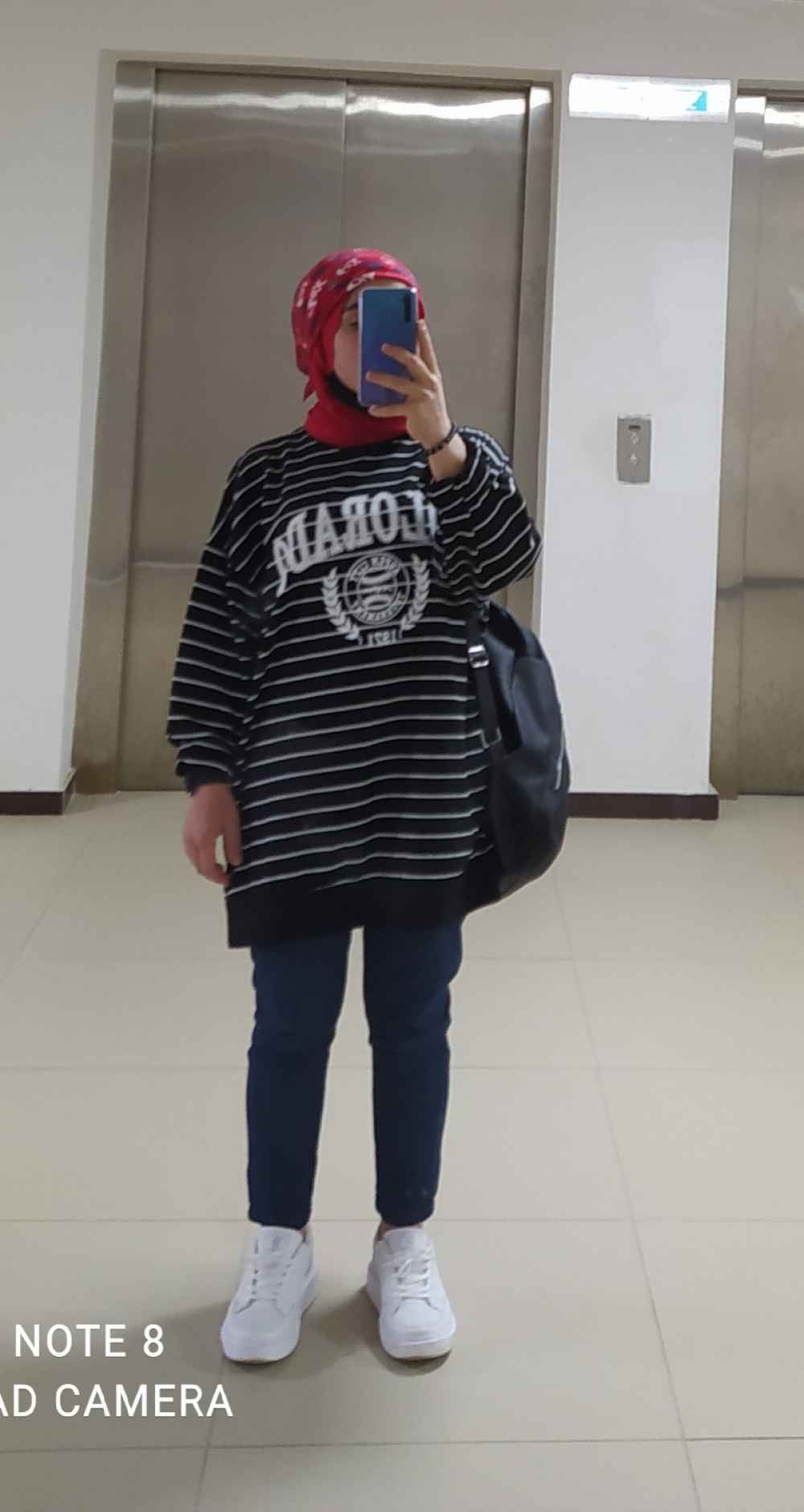 Modalamelif Colorado Yazı Baskılı Çizgi Desenli Sweat Siyah-Beyaz