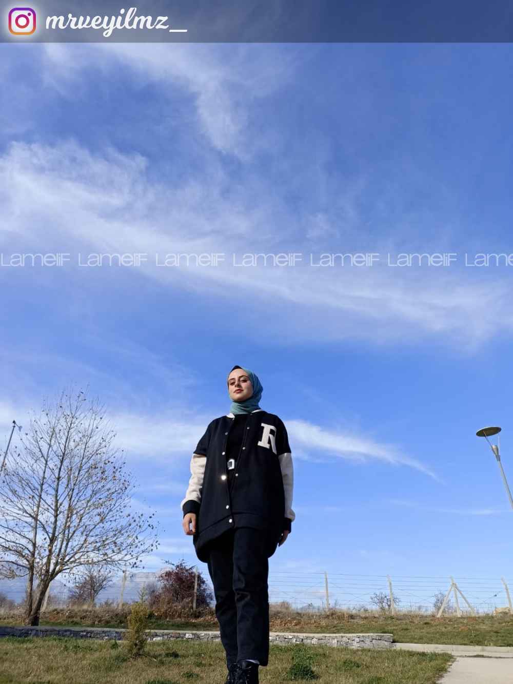 Modalamelif Kol ve Yaka Garnili R Nakışlı Kolej Hırka Siyah