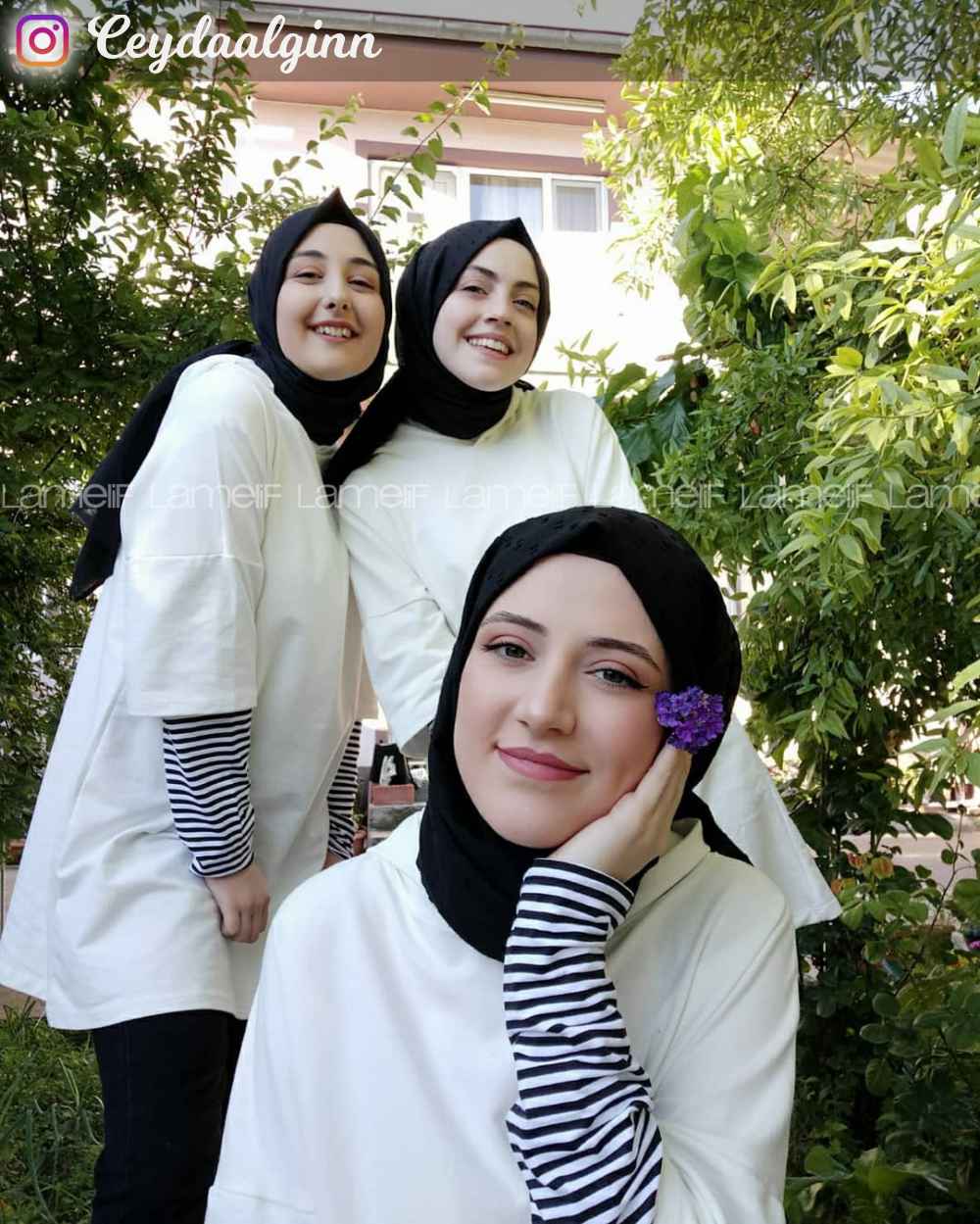 Lamelif Kolu Çizgi Detaylı  Kapüşonlu Sweat Ekru