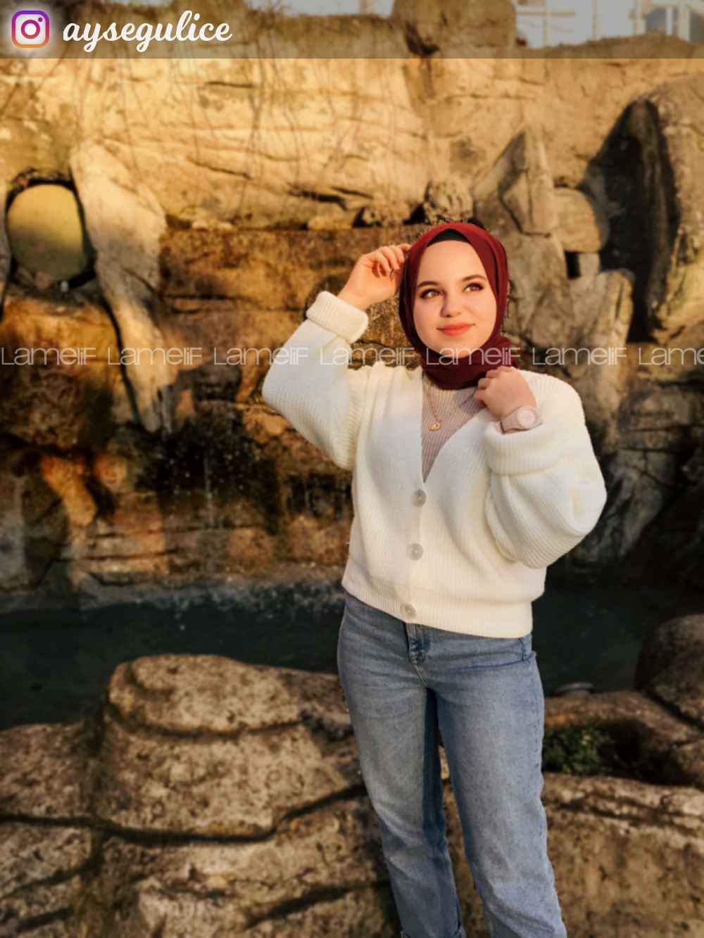 Modalamelif Düğmeli Selanik Hırka Ekru