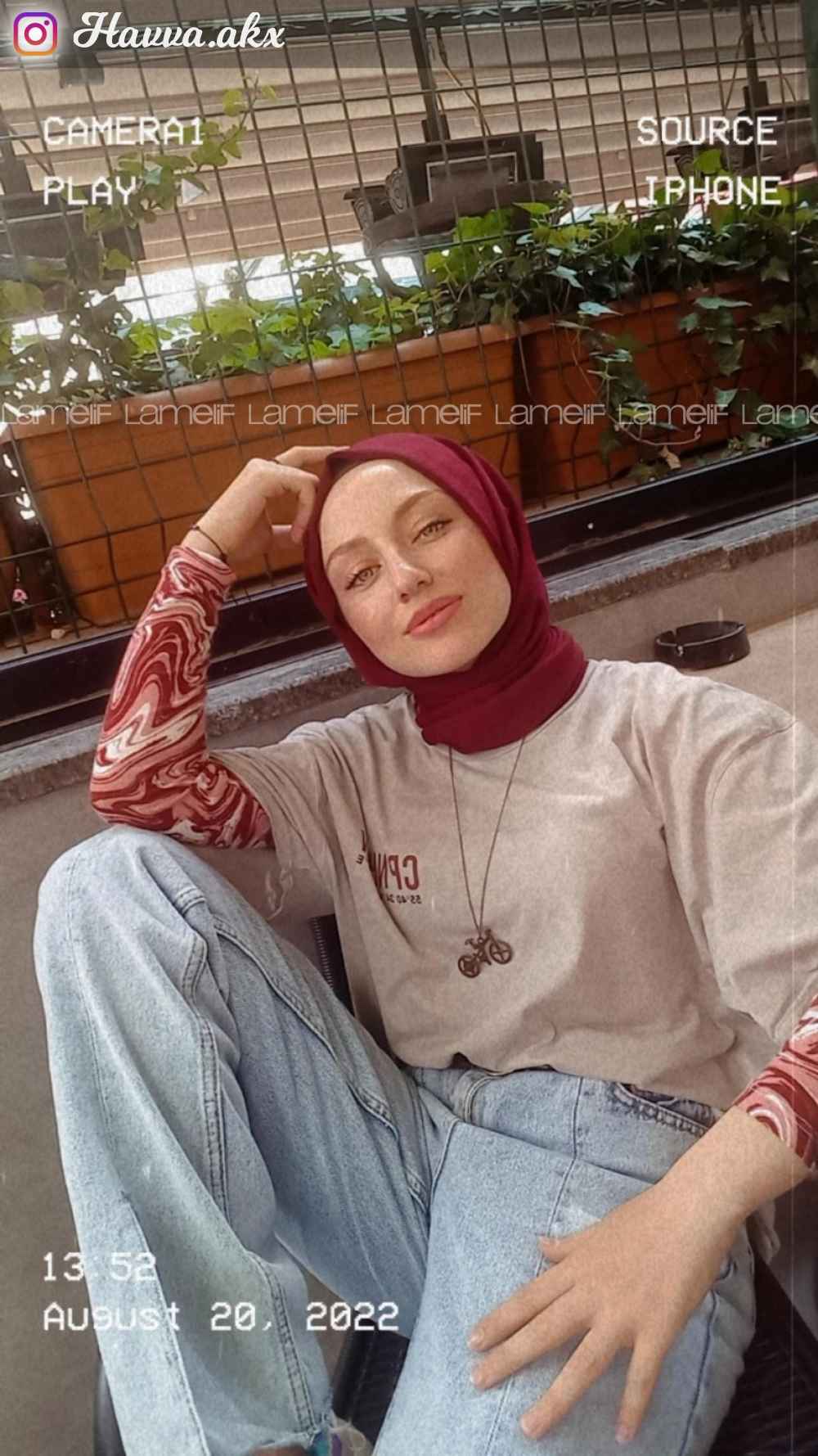 Lamelif Yarım Balıkçı Yaka Ebru Desenli Body Vişne