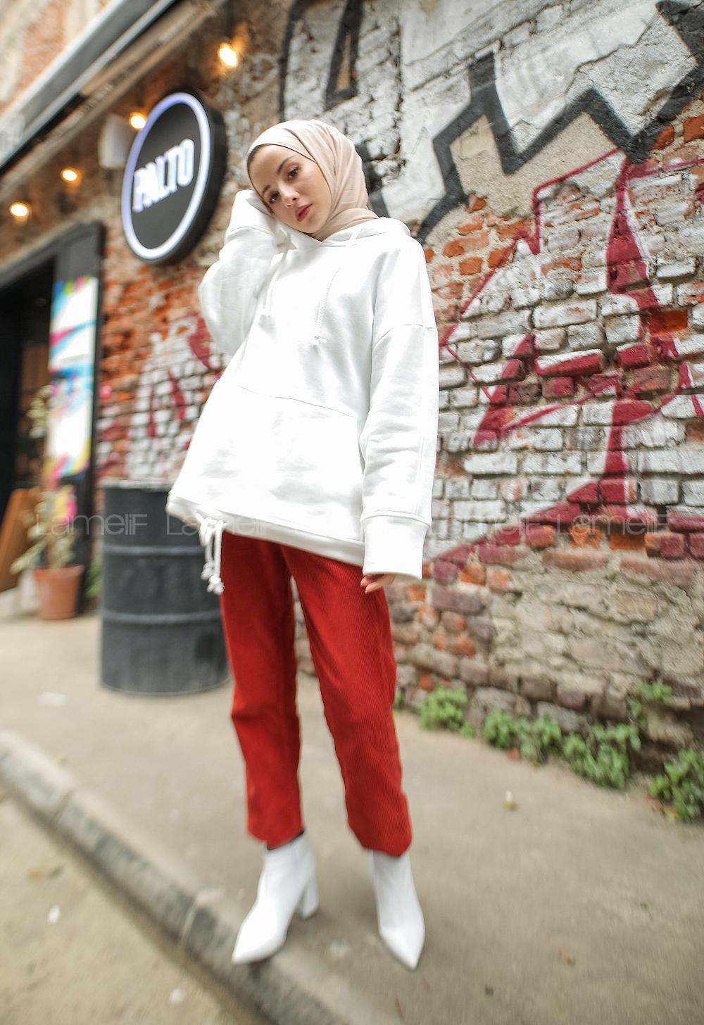 Modalamelif Beyaz Berendıne Z Üç İplik Sweat