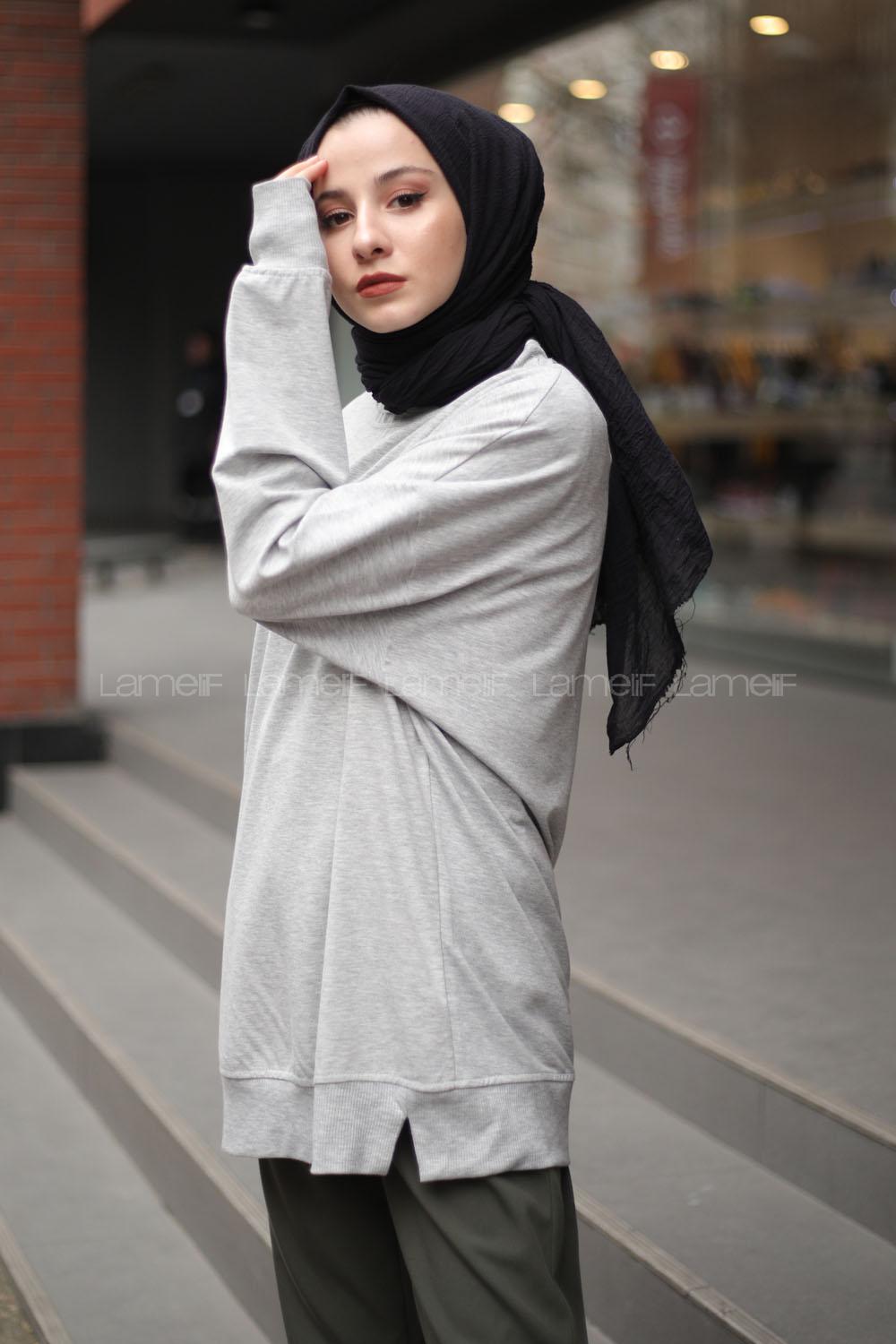 Modalamelif Gri Marigunta Baskılı Sweat