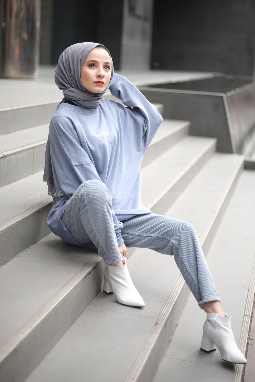 Modalamelif İndigo Marigunta Baskılı Sweat