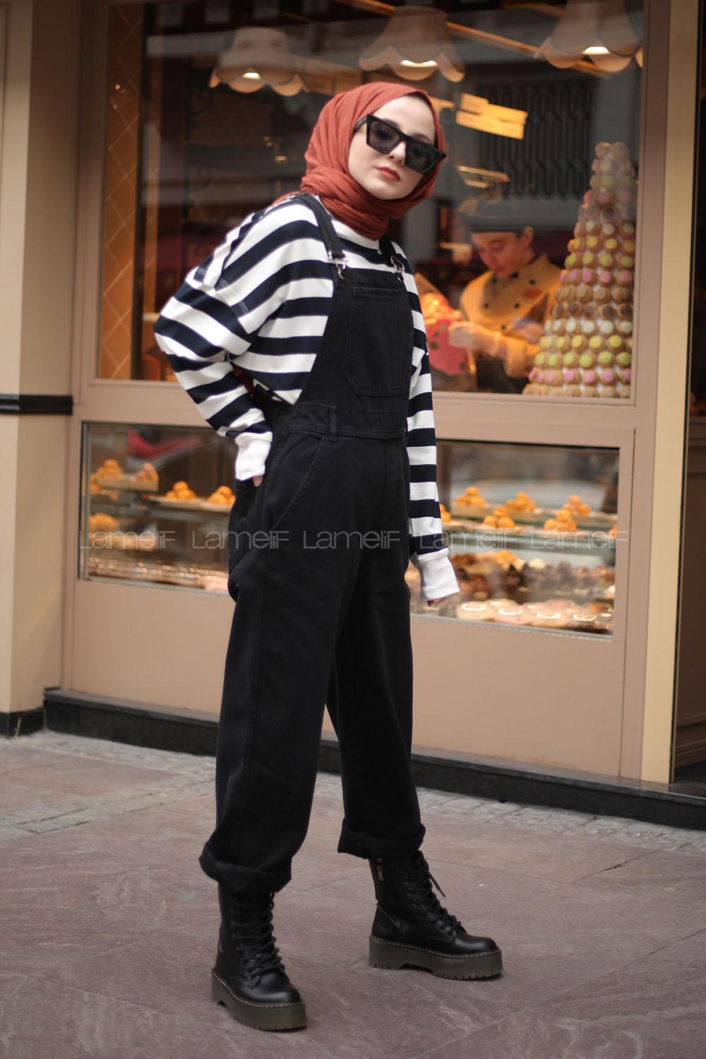 Lamelif Siyah Premium Tulum