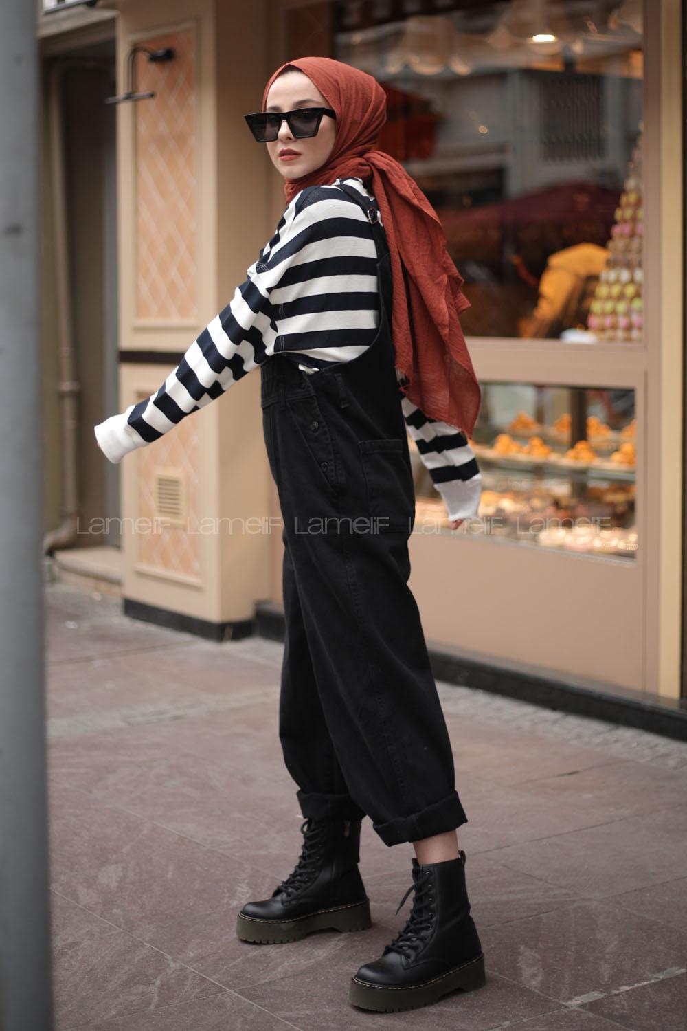 Lamelif Siyah Premium Tulum