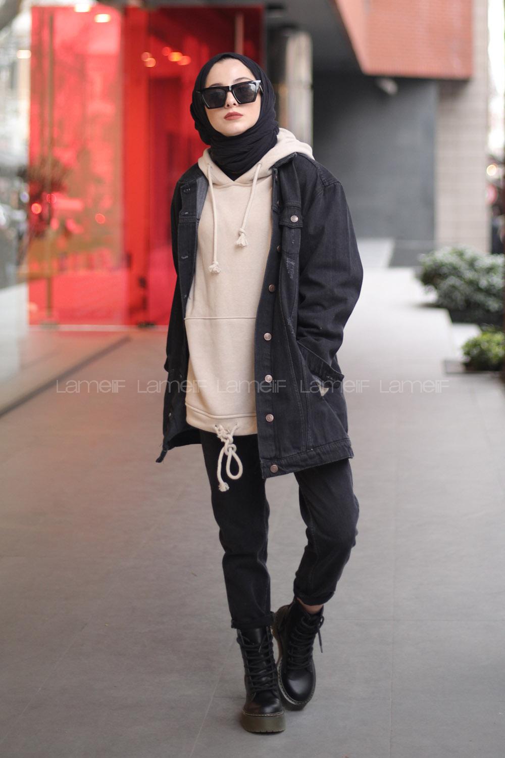 Modalamelif Füme B.F Tırnaklı Kot Ceket