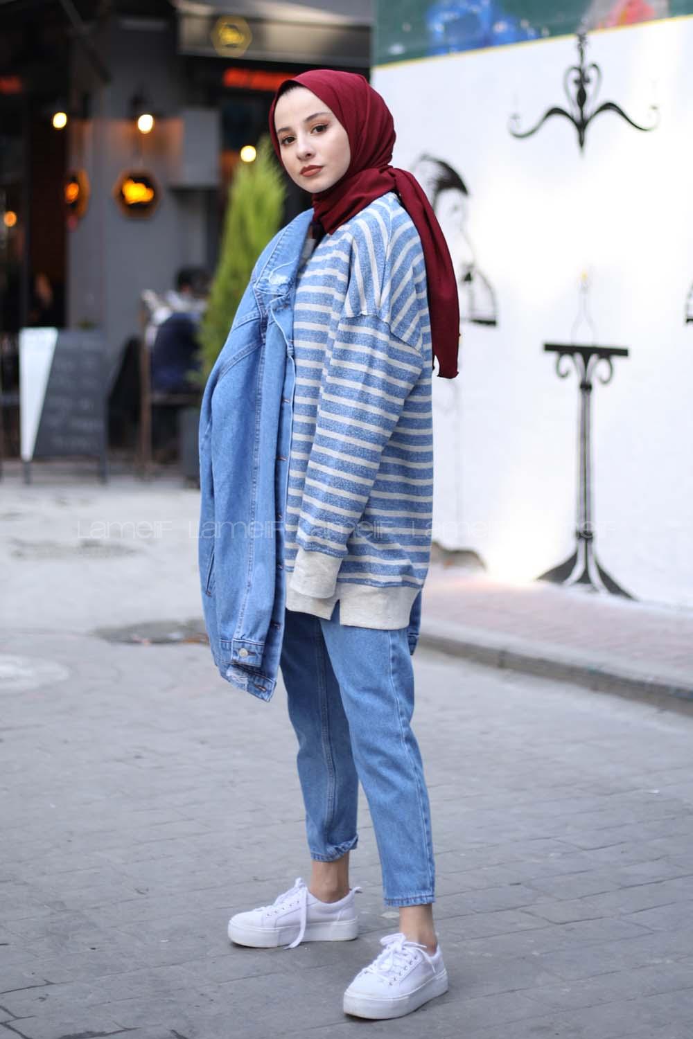 Modalamelif Reflektif Şeritli Sweatshırt