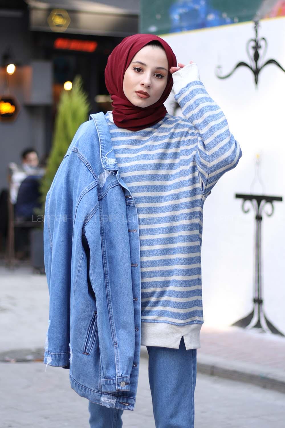 Modalamelif Reflektif Şeritli Sweatshırt